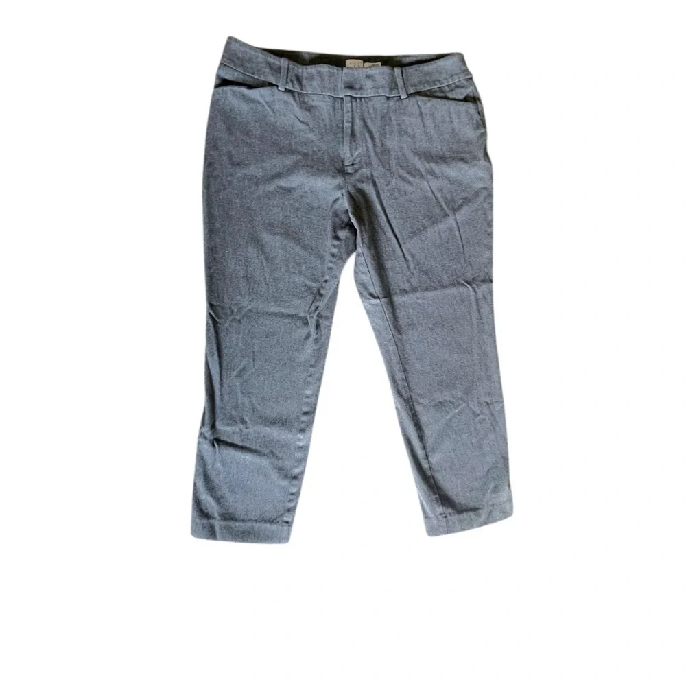A New Day Women’s Size 14 Gray Stretch Cropped Pants High-Rise Slim Fit- Cotton - Picture 6 of 6